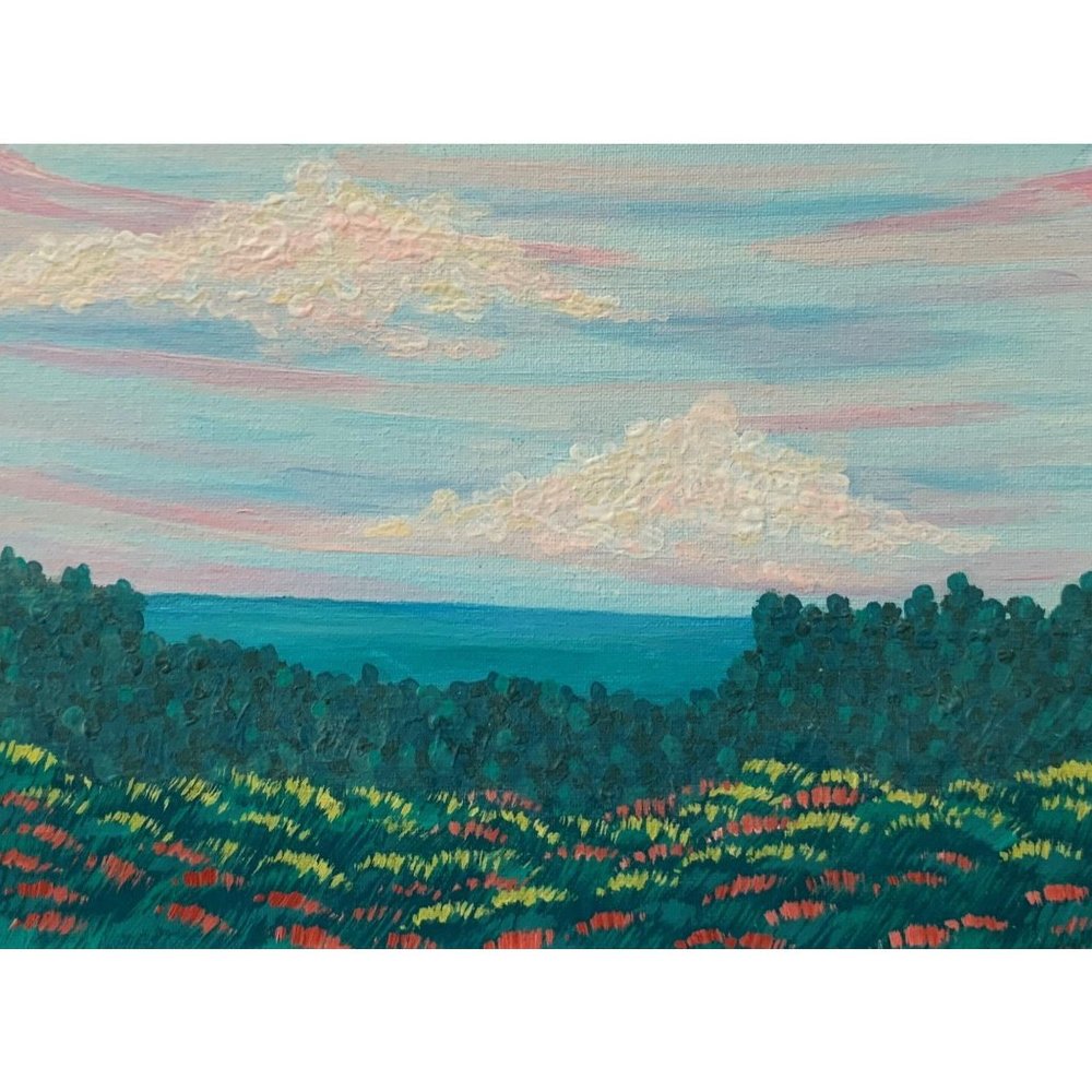 Sunrise and the Sea Original Painting, Acrylic